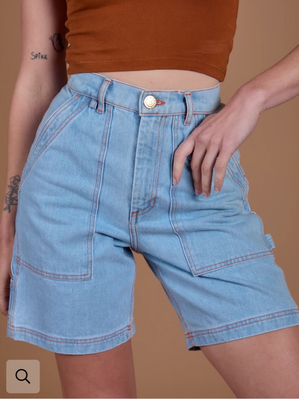 Big Bud Press Light Wash Carpenter denim shorts size M